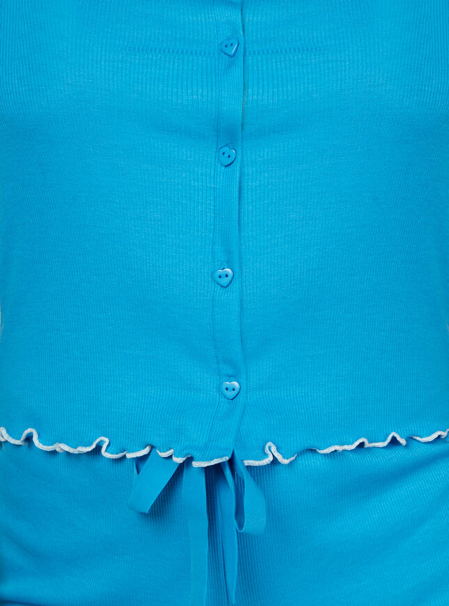 Button ribbed cami and shorts set