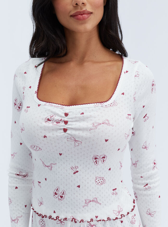 Self-care pointelle short pyjama set