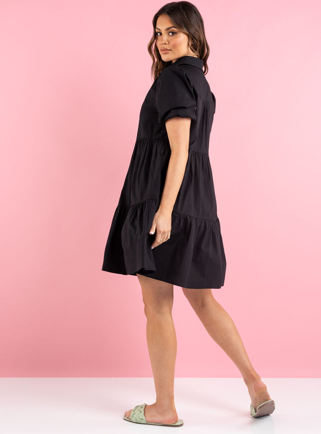 Saffron smock shirt dress