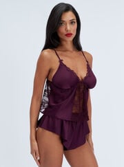 Celeste lace & satin cami set