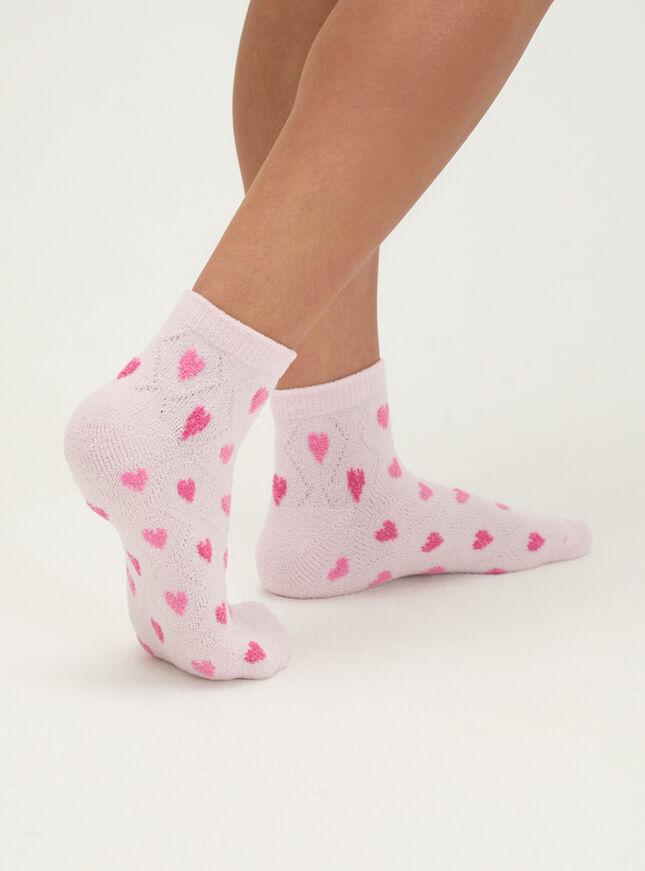 2 pack heart textured trainer socks