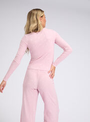 Heart ribbed modal pyjama trousers