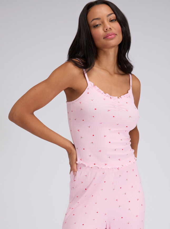 Mistletoe ribbed cami and trousers pyjama set