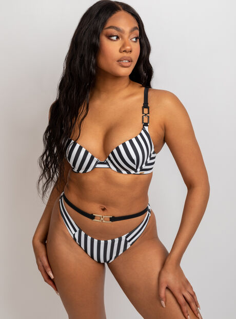 Mirissa mono stripe brazilian bikini briefs
