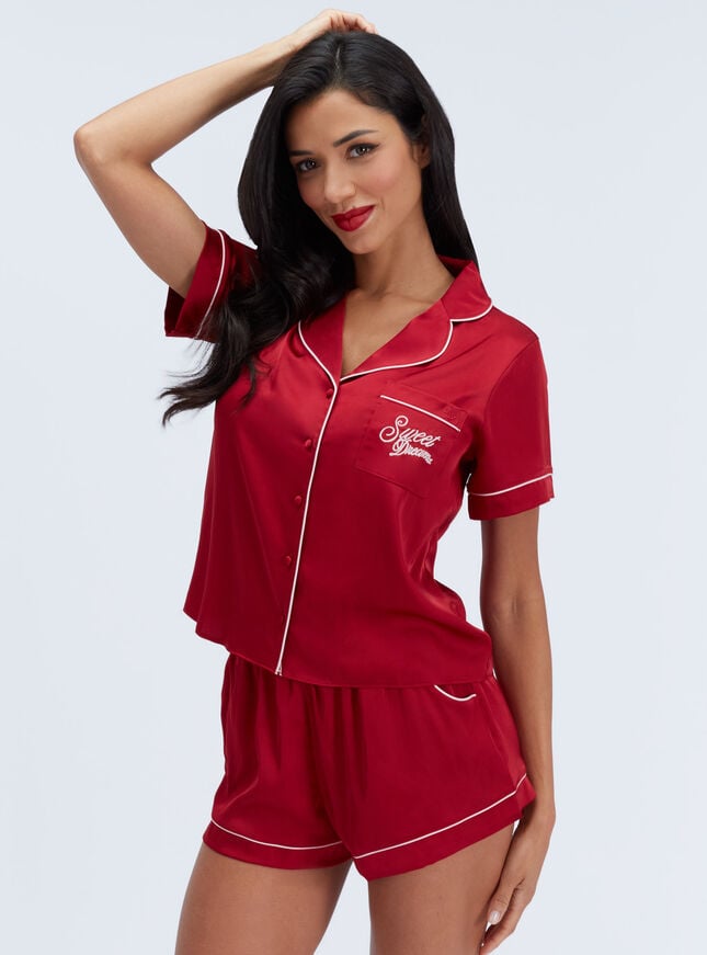 Sweet dreams satin short pyjama set