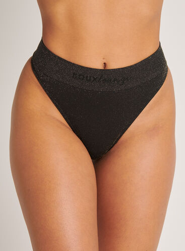 Sparkle ribbed seamless thong