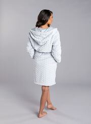 Heart fur hooded dressing gown