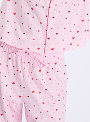 Ditsy heart fleece pyjamas in a bag