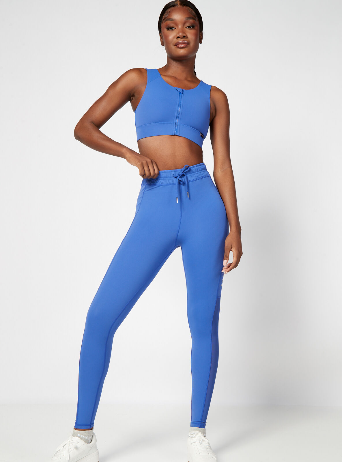 Boux Avenue Boux Sport mesh panelled leggings - Cobalt Blue - 06