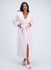 Bubble texture fluffy long dressing gown