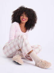 Teddy fleece clog mule slippers