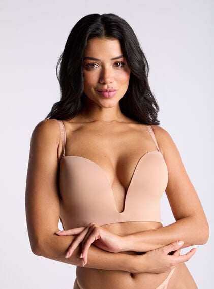 Strapless u-wire microfibre multiway bra