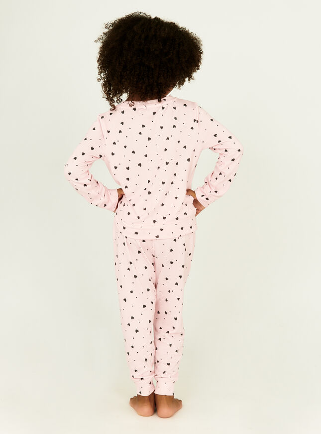 Kids heart print twosie pyjama set