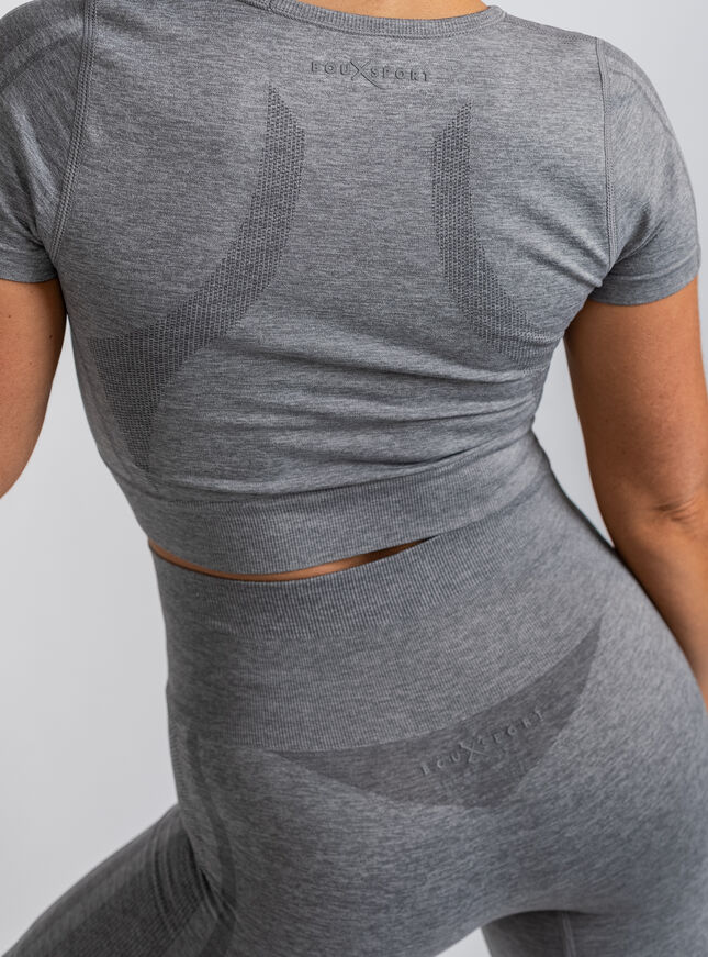 Boux Sport marl short sleeve crop top