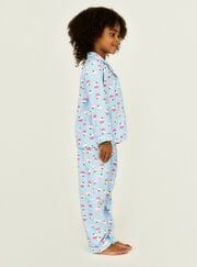 Kids fleece pudding pyjamas in a bag