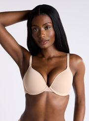 Padded microfibre plunge t-shirt bra