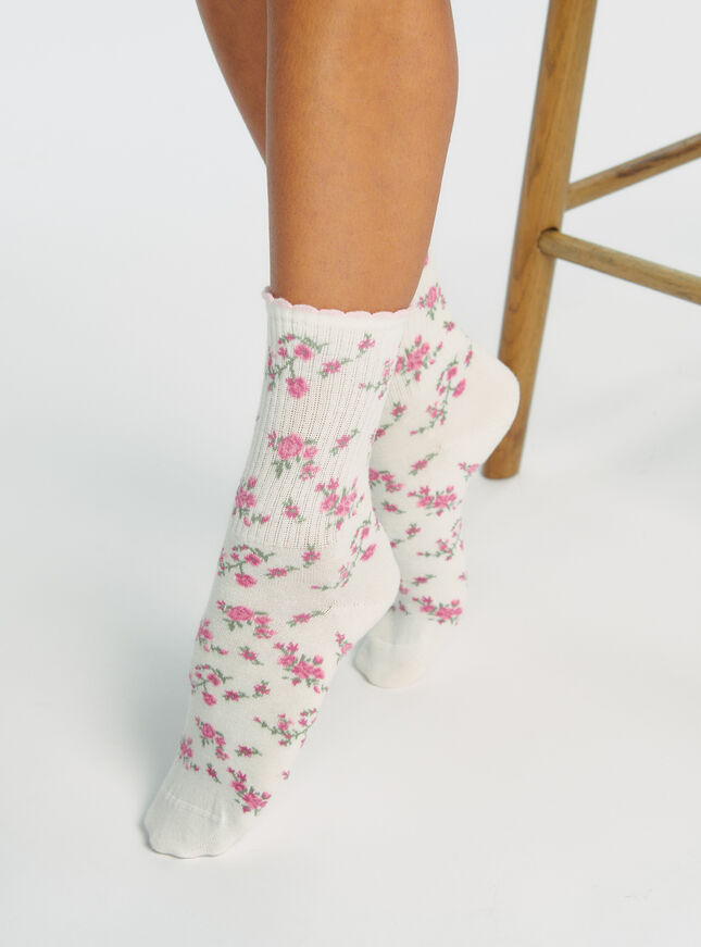 2 pack floral ankle socks