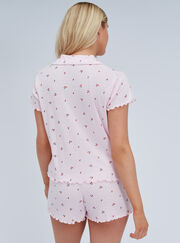 Cherry pointelle short pyjama set