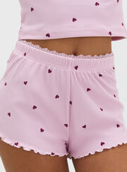 Heart ribbed short pyjama set