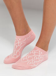 3 Pack pink heart trainer socks