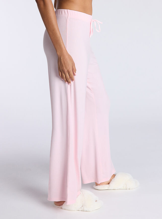 Ribbed modal wide leg pyjama trousers