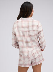 Checked woven short pyjama set