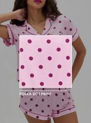 Polka dot modal short pyjama set