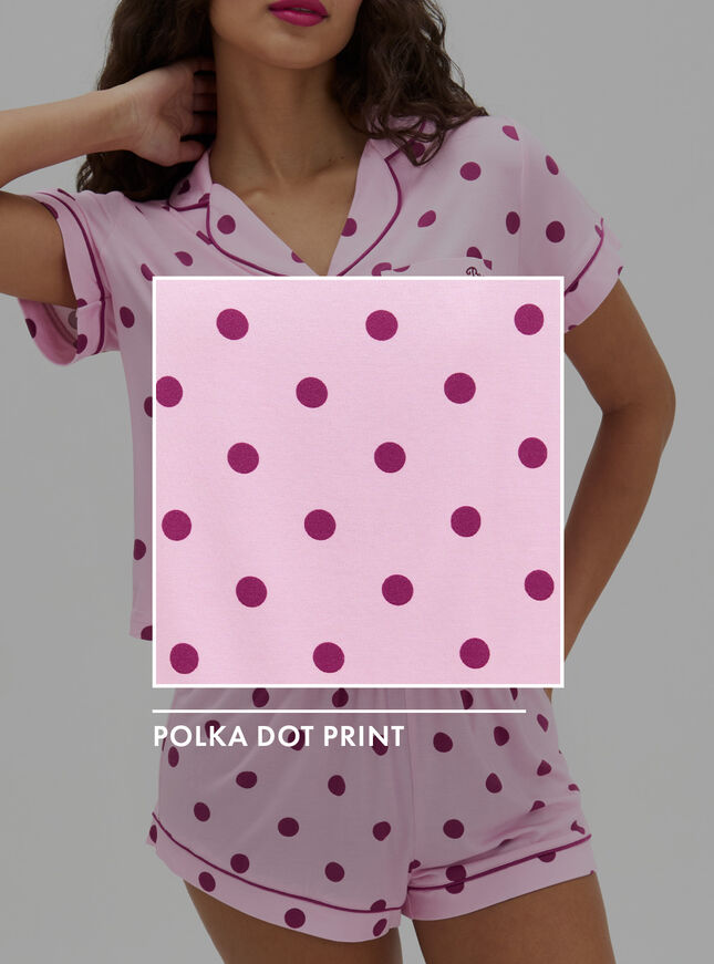 Polka dot modal short pyjama set
