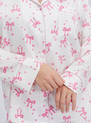 Bow satin pyjama set