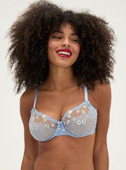 Camille sheer embroidered balconette bra