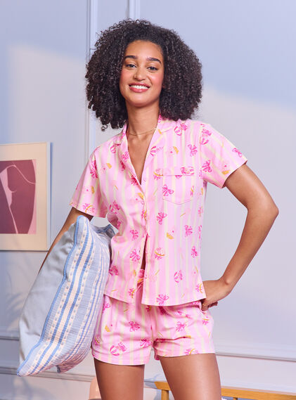 Popcorn club fleece pyjama shorties in a bag