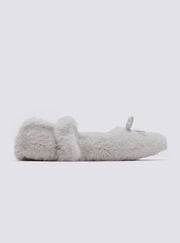 Fluffy ballet pump slippers