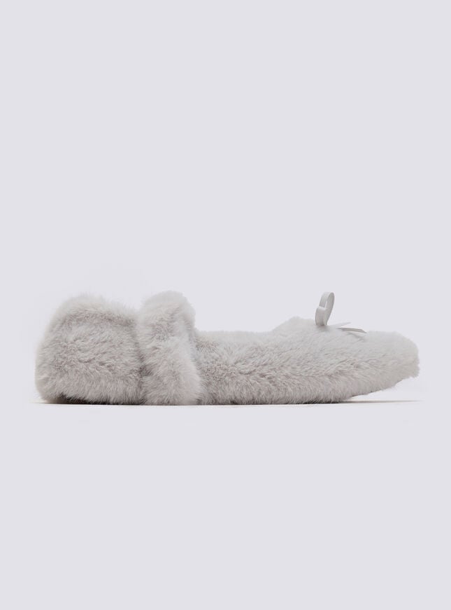 Fluffy ballet pump slippers