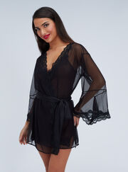 Mallory mesh kimono robe