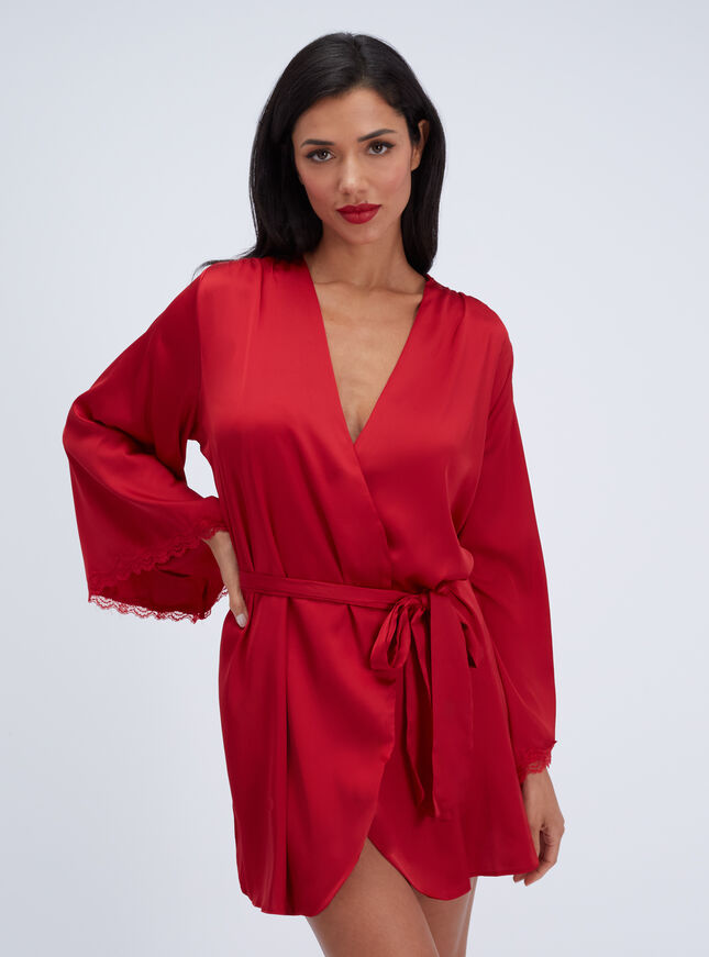 Kaya satin short robe