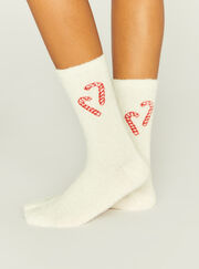 2 pack candy cane cosy socks