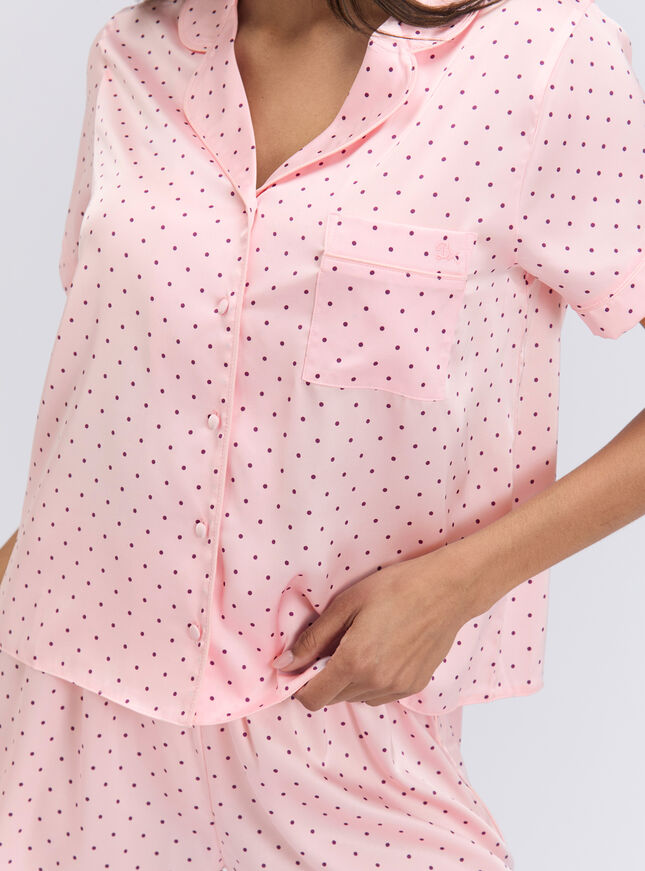 Polka dot satin short pyjama set