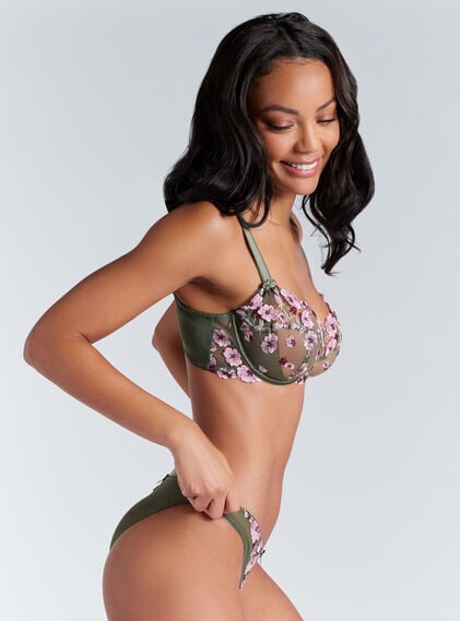 Evelyn sheer embroidered balconette bra