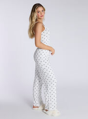 Bow ribbed cami pyjama set
