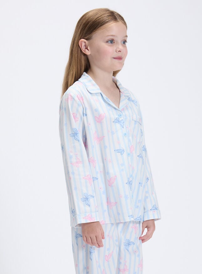 Kids' butterfly fleece pyjamas in a bag