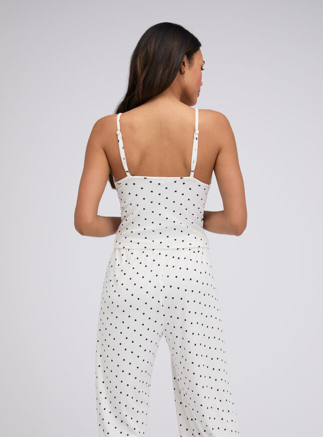 Heart ribbed long pyjama set