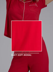 Ribbed modal pyjama trousers