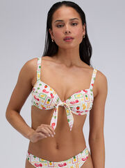 Positano printed balconette bikini top