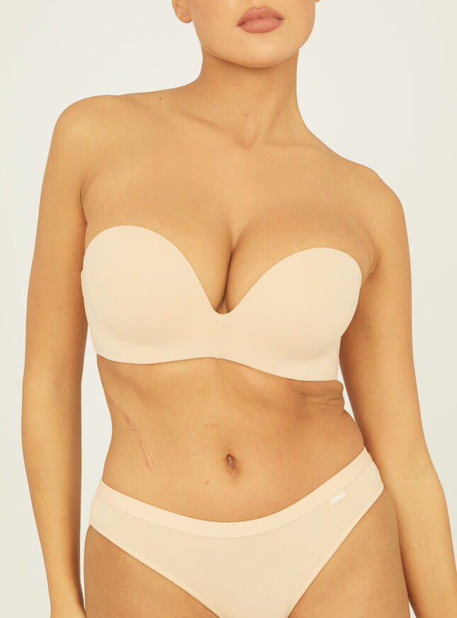 Strapless microfibre multiway bra