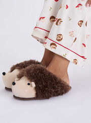 Hedgehog fluffy mule slippers