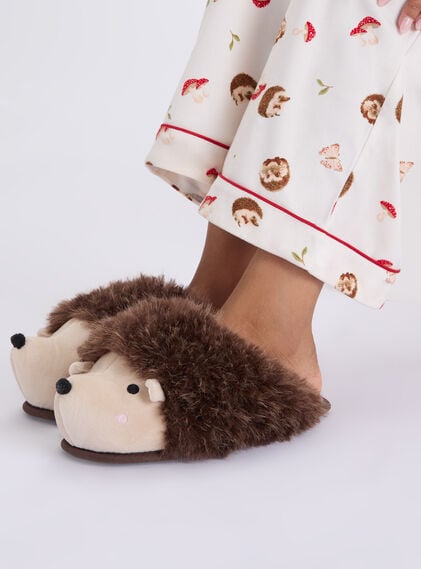 Hedgehog fluffy mule slippers