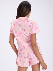 Popcorn club fleece pyjama shorties in a bag