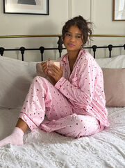 Ditsy heart fleece pyjamas in a bag