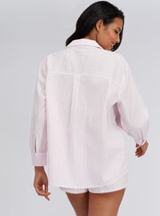 3 piece striped cotton short pyjama set