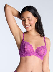 Heidi sheer lace plunge bra